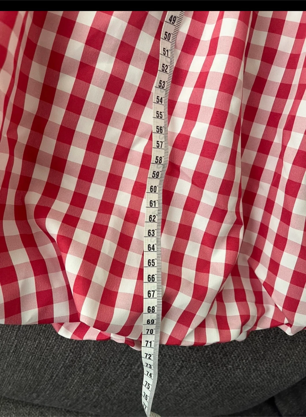 Red Gingham Smocked Off-the-Shoulder Dress