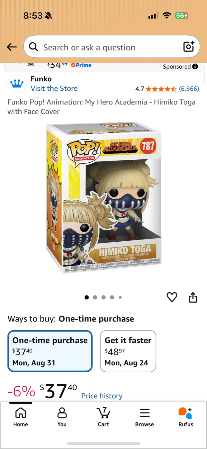 Funko Pop! My Hero Academia Himiko Toga #787 Vinyl Figure