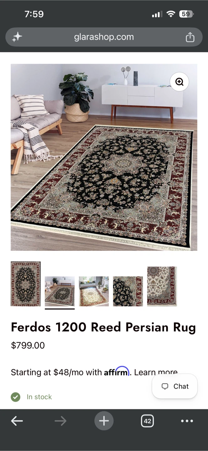 CLARA HOME Ferros 1200 Reed Persian Rug