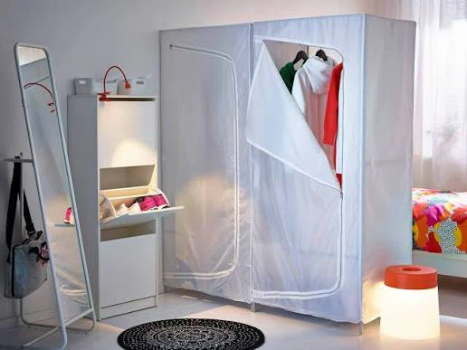 White Portable Wardrobe Closet