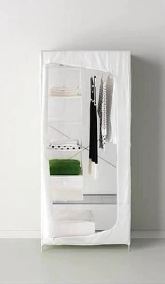 White Portable Wardrobe Closet - photo 3