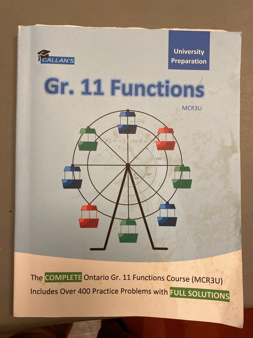 Callan's Gr. 11 Functions University Preparation Textbook