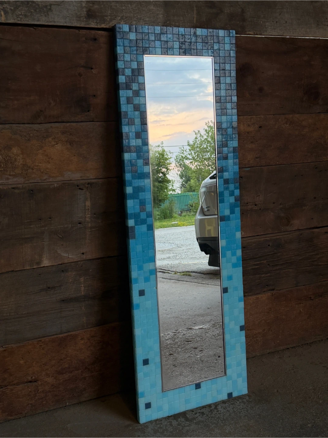 Vintage IKEA Mesnali Blue Mosaic Mirror