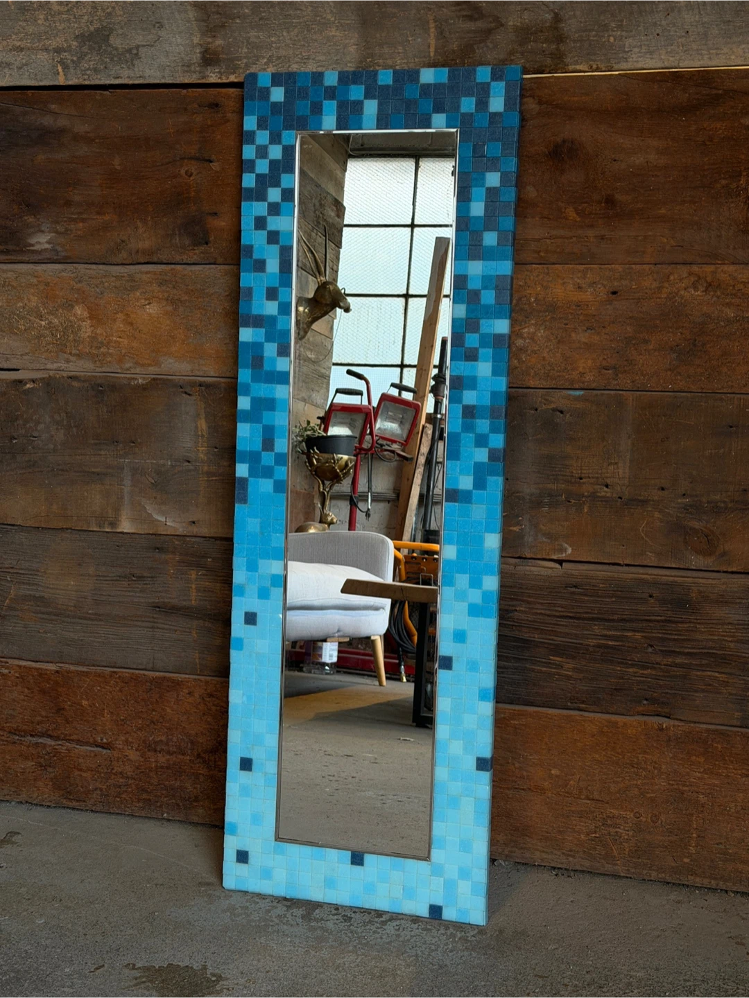 Vintage IKEA Mesnali Blue Mosaic Mirror - photo 2