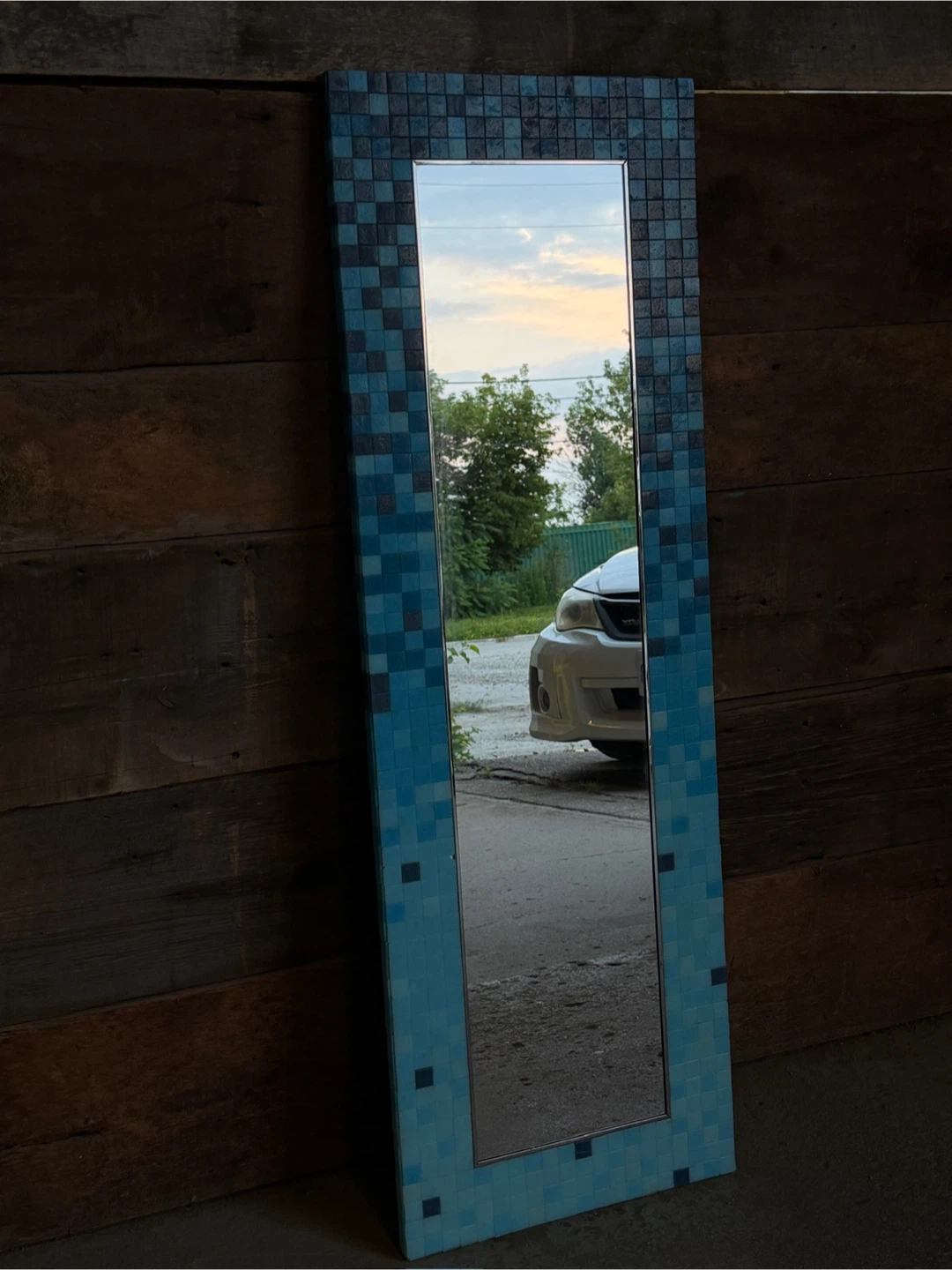 Vintage IKEA Mesnali Blue Mosaic Mirror - photo 3