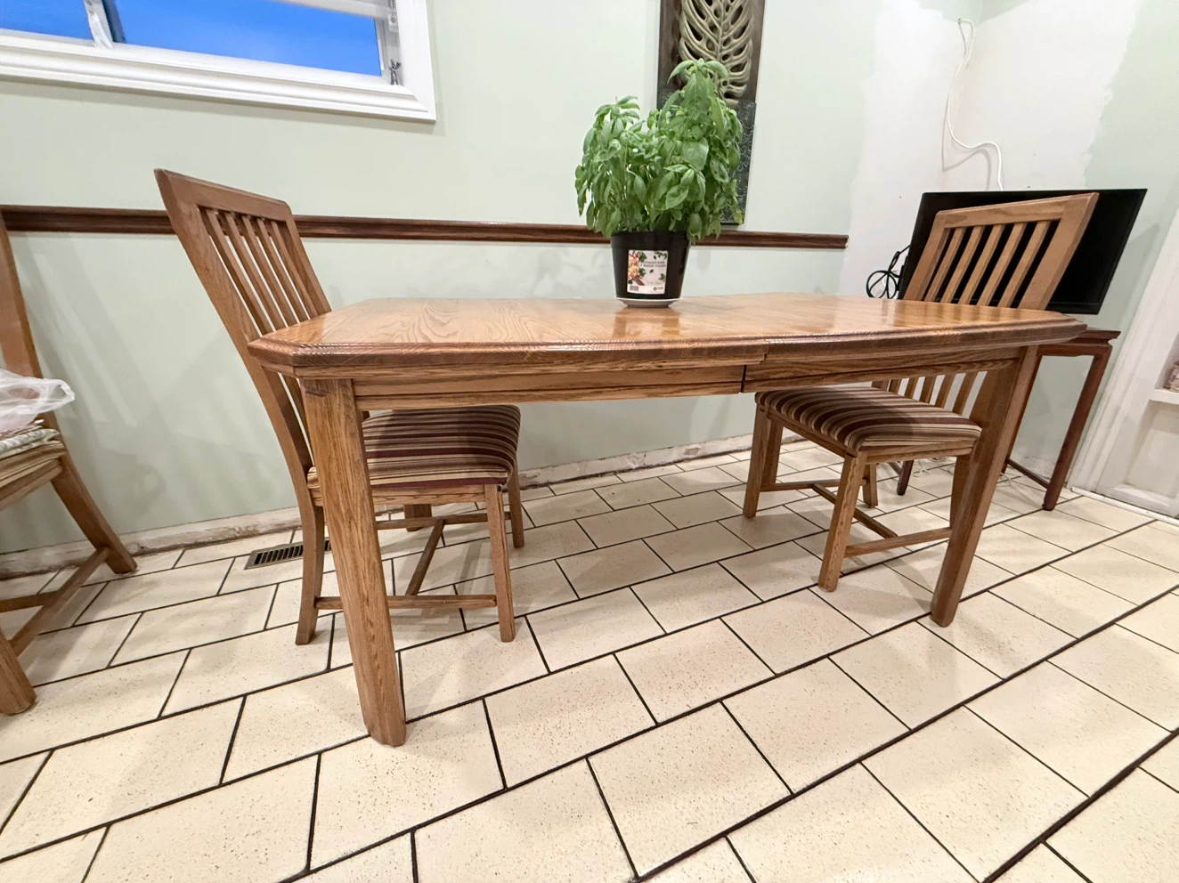 Dinner table and wall art