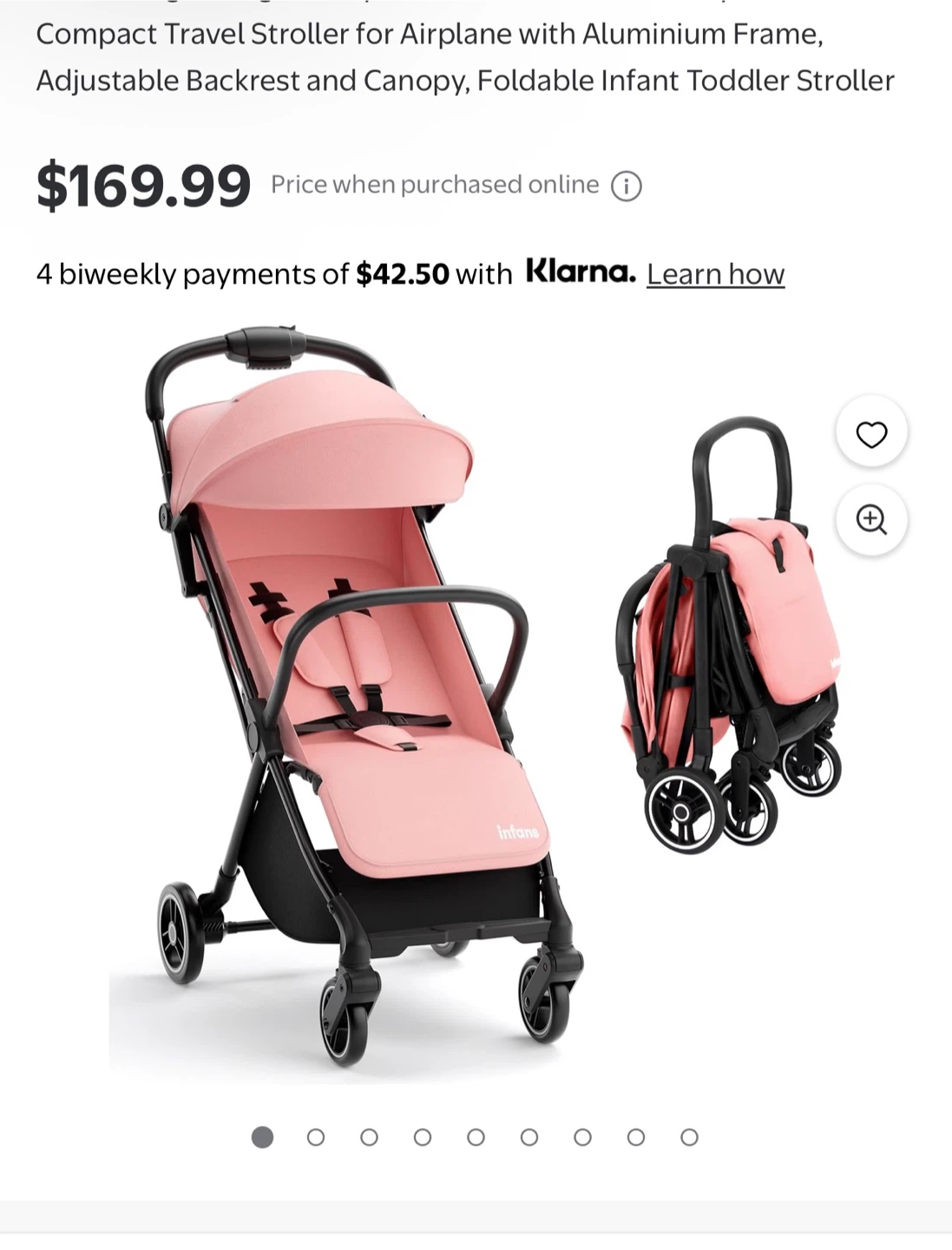 Infans Pink Compact Travel Stroller - photo 4