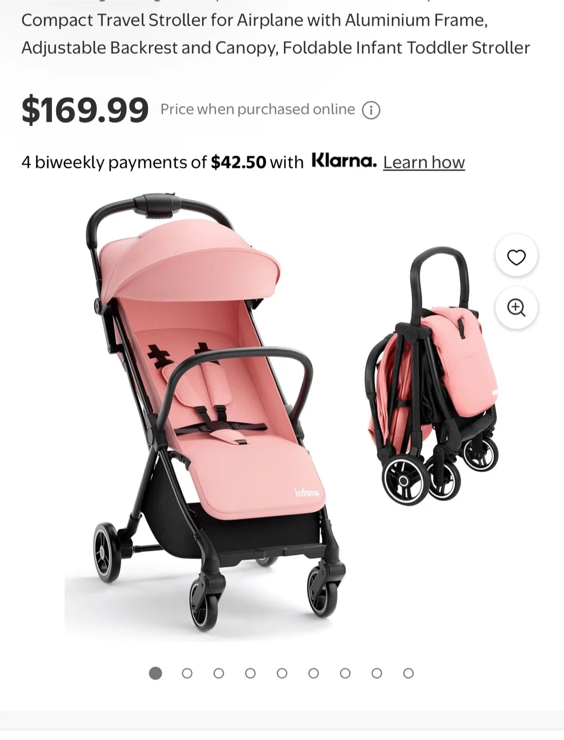 Infans Pink Compact Travel Stroller - photo 4