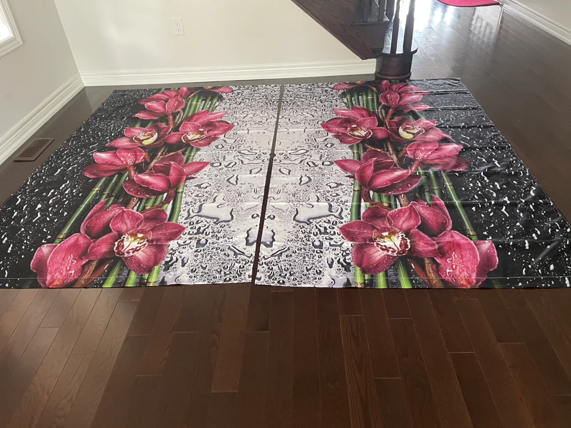 Floral Orchid & Bamboo Wall Tapestry