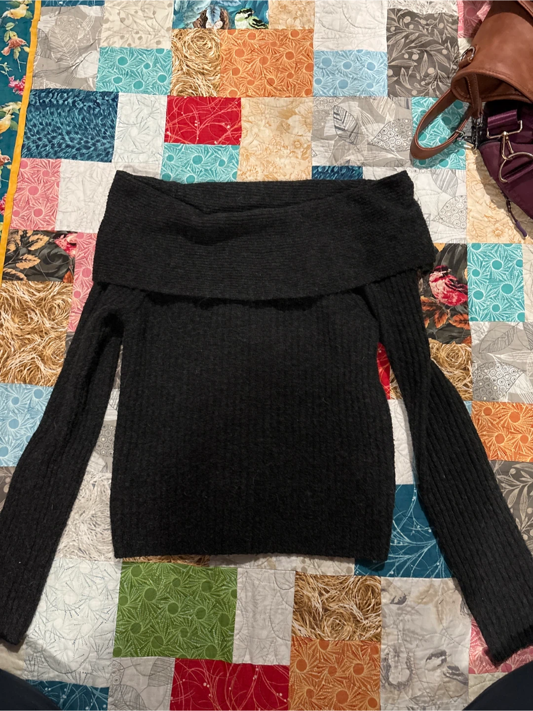 Dynamite Black Off-the-Shoulder Sweater