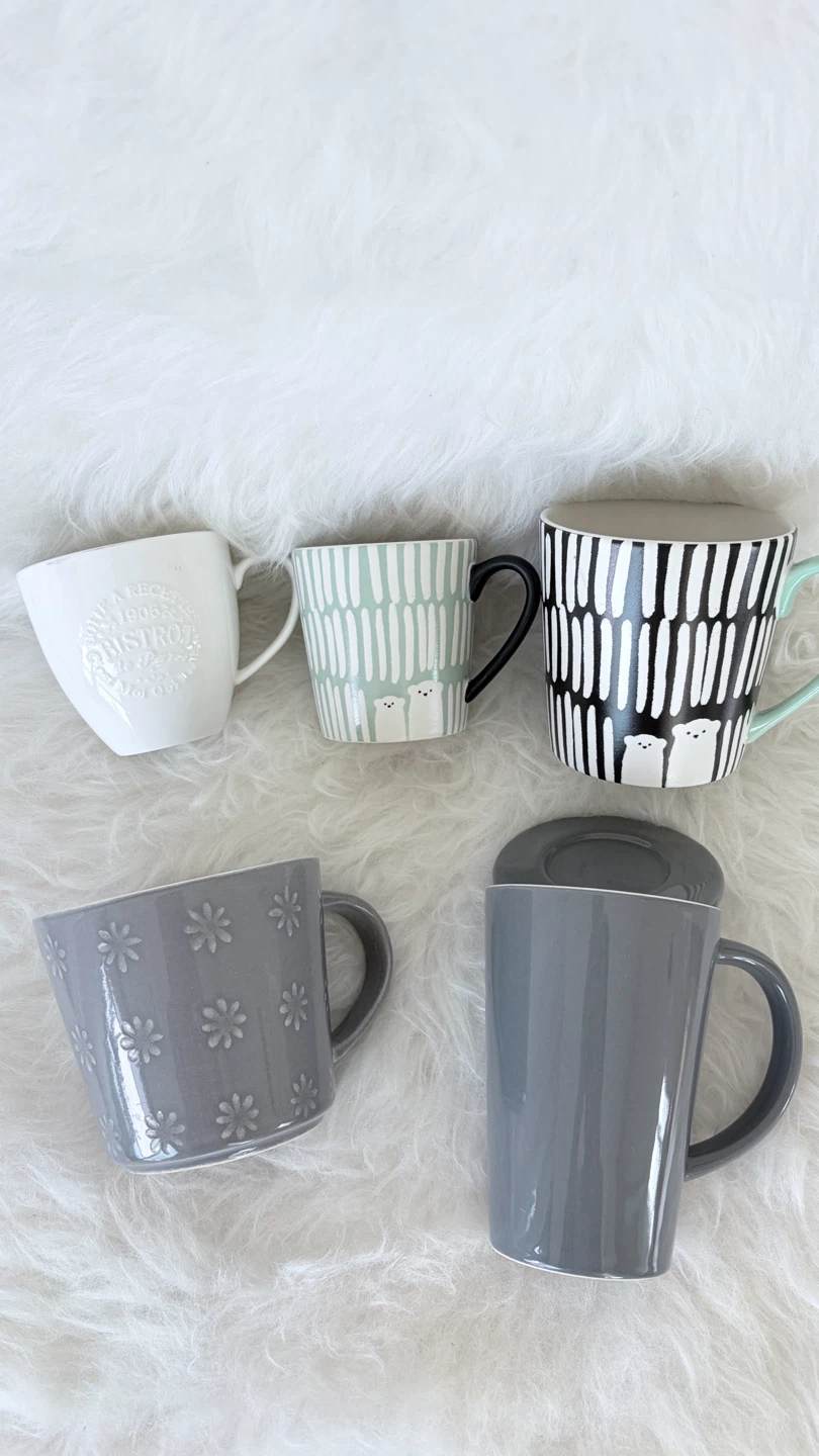 Assorted ceramic mug set of 5