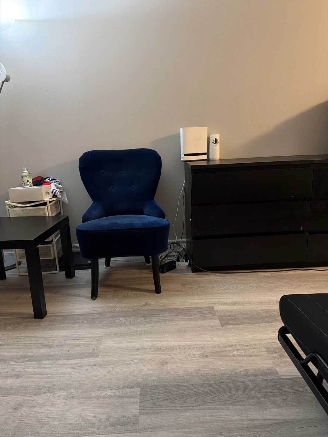 Blue Velvet Accent Chair (IKEA chair)