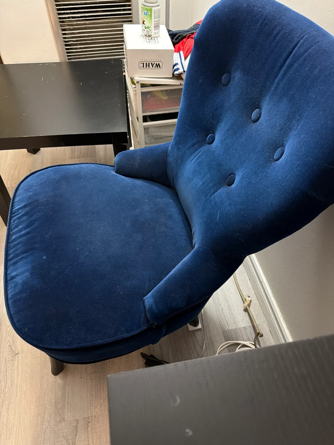 Blue Velvet Accent Chair (IKEA chair) - photo 2