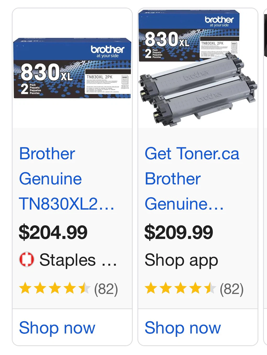 Brother Genuine TN830XL High Yield Toner 2-Pack