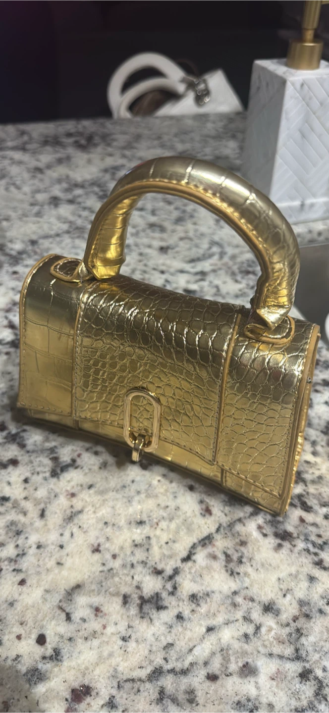 Gold Croc Embossed Handbag - photo 2