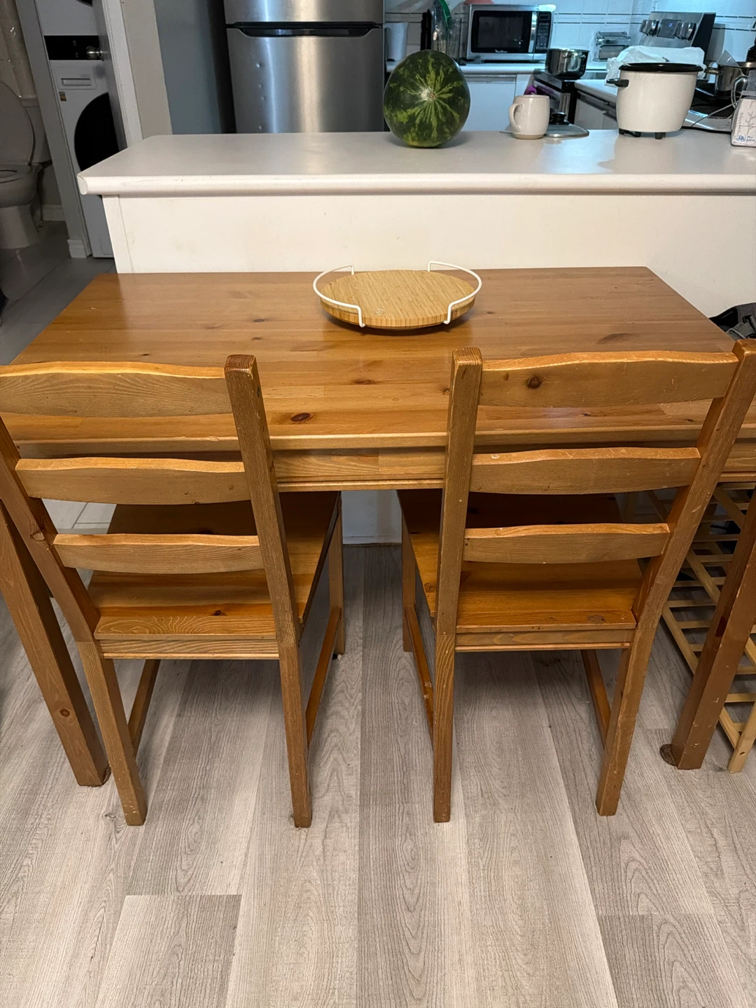 Wooden Dining Table and Chairs Set (IKEA)