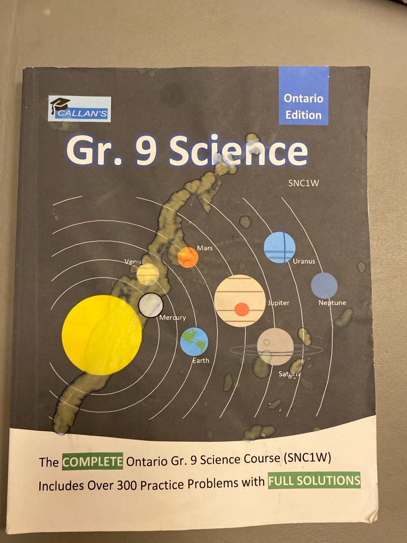 Gr. 9 Science Ontario Edition Textbook
