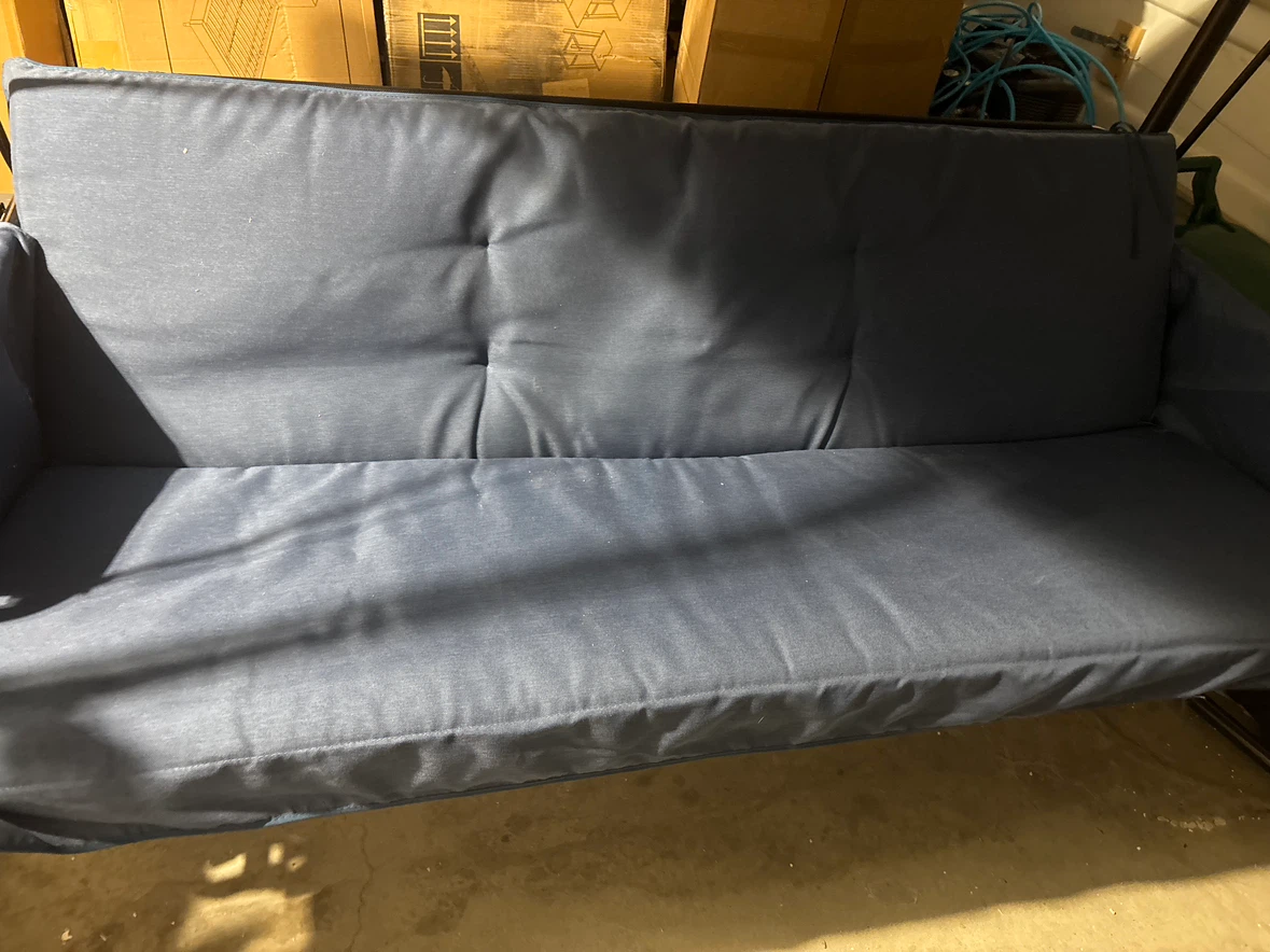 Blue Outdoor Swing Chair with Canopy