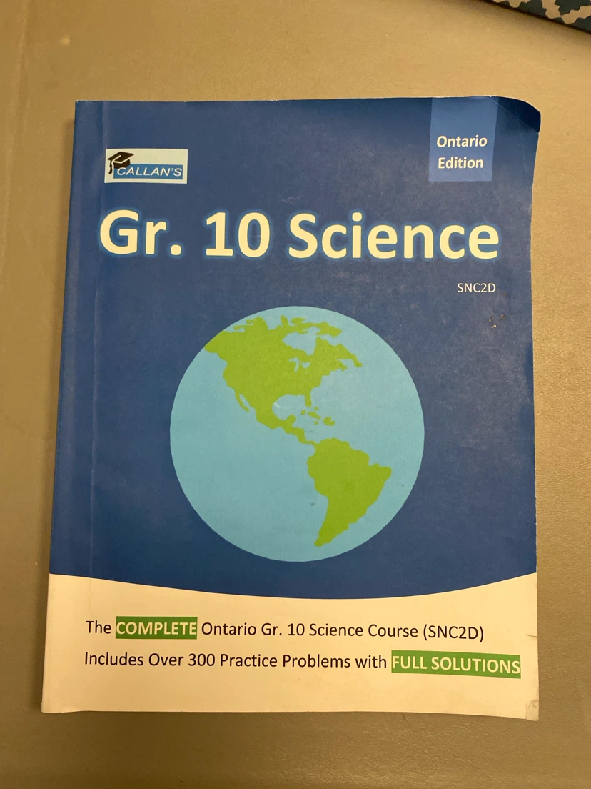 Gr. 10 Science Ontario Edition Textbook