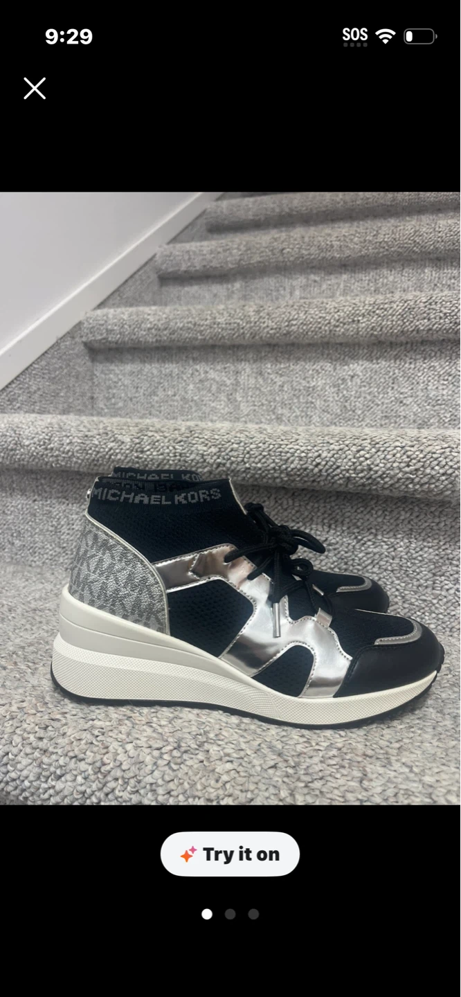 Michael Kors Women's Black Silver Fashion Sneakers