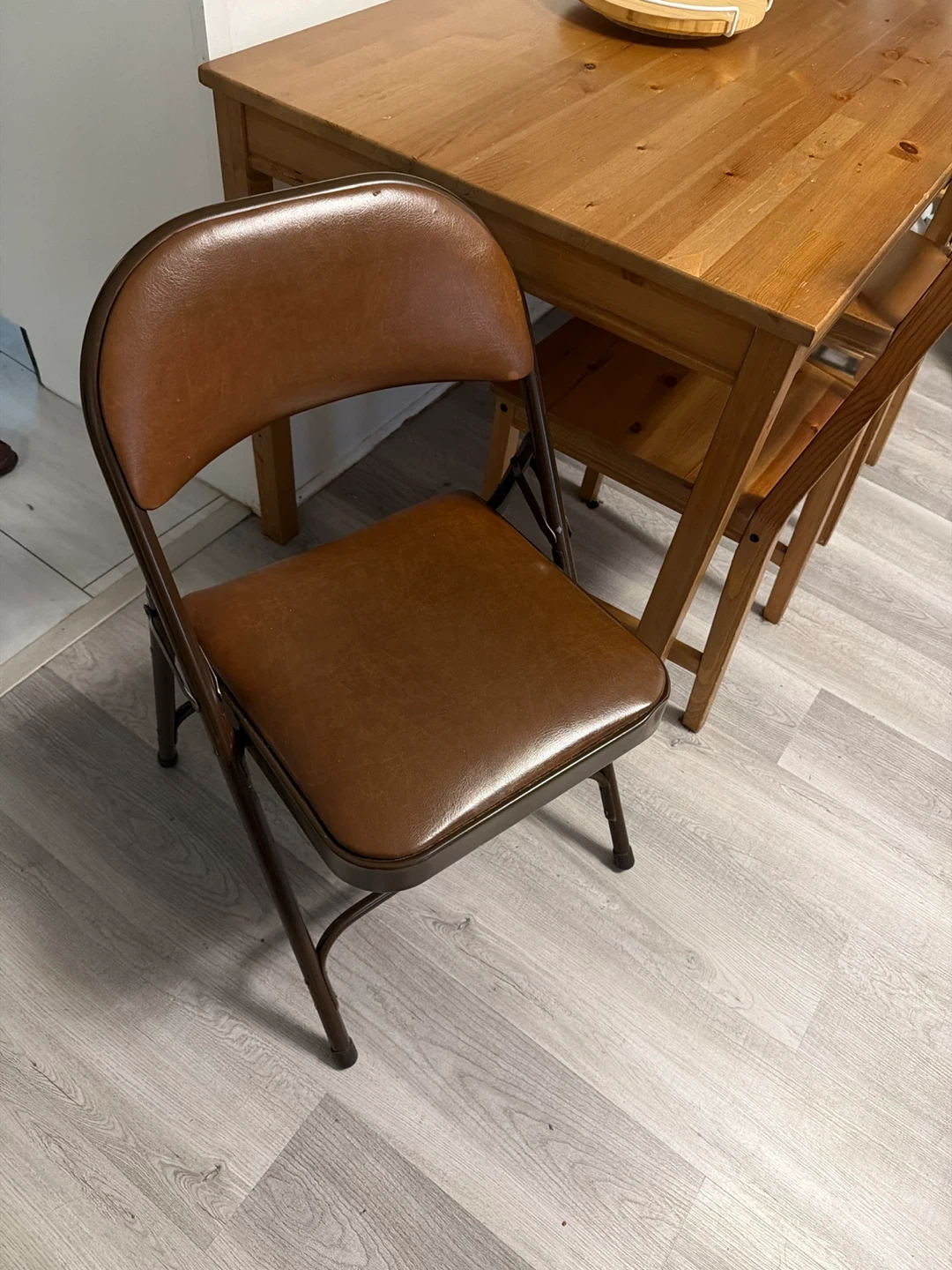 Brown Vinyl Folding Chair