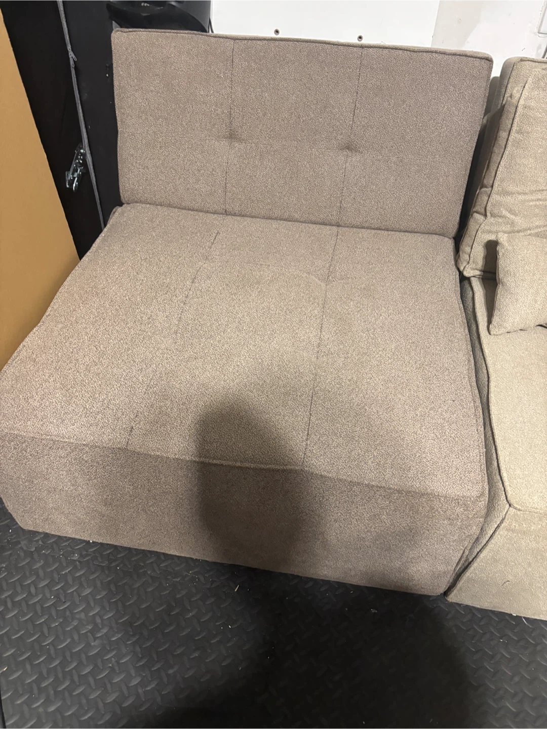 Beige armless sofa chair -2Piece