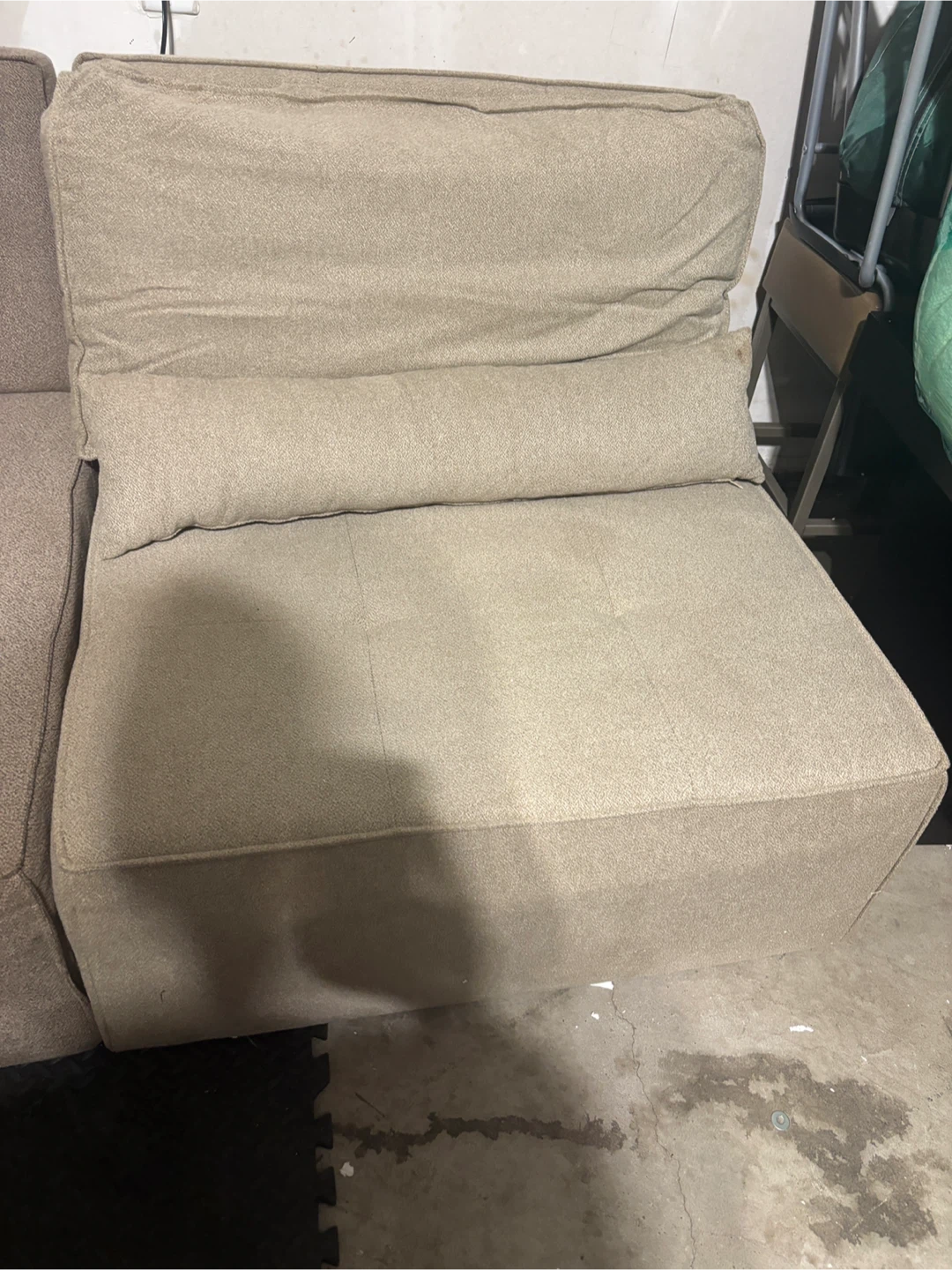 Beige armless sofa chair -2Piece - photo 2