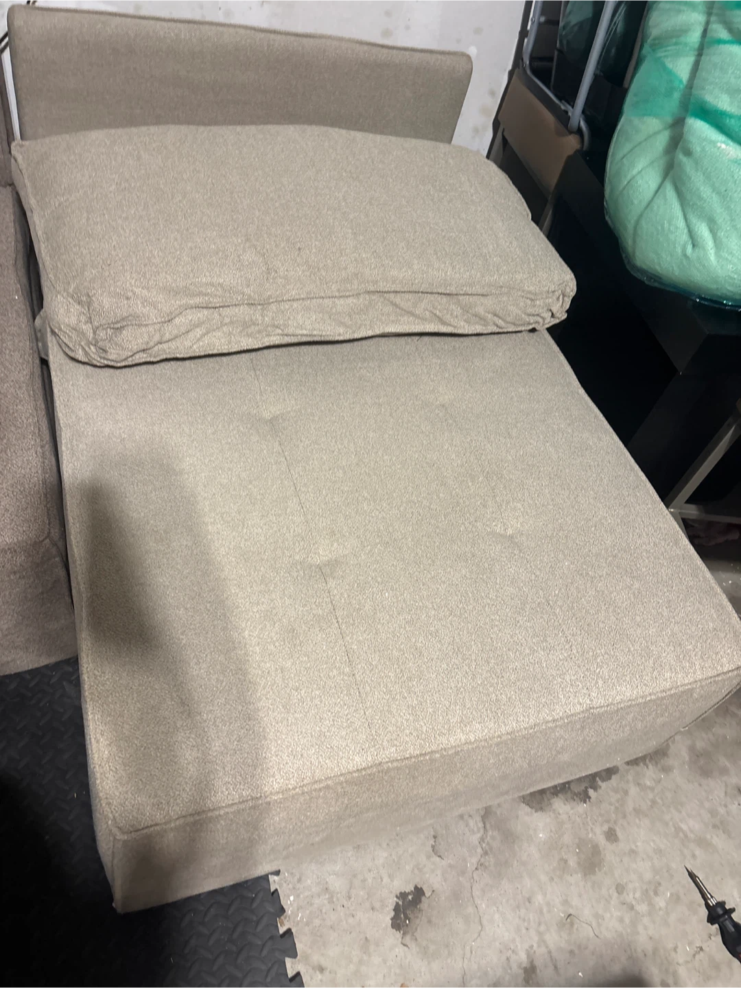 Beige armless sofa chair -2Piece - photo 4