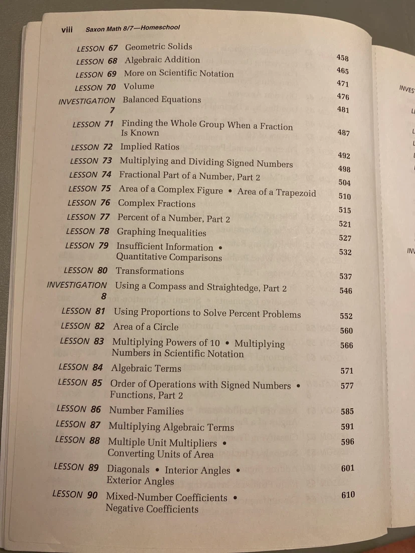 Saxon Math 8/7 Homeschool with Pre-Algebra Textbook - photo 5