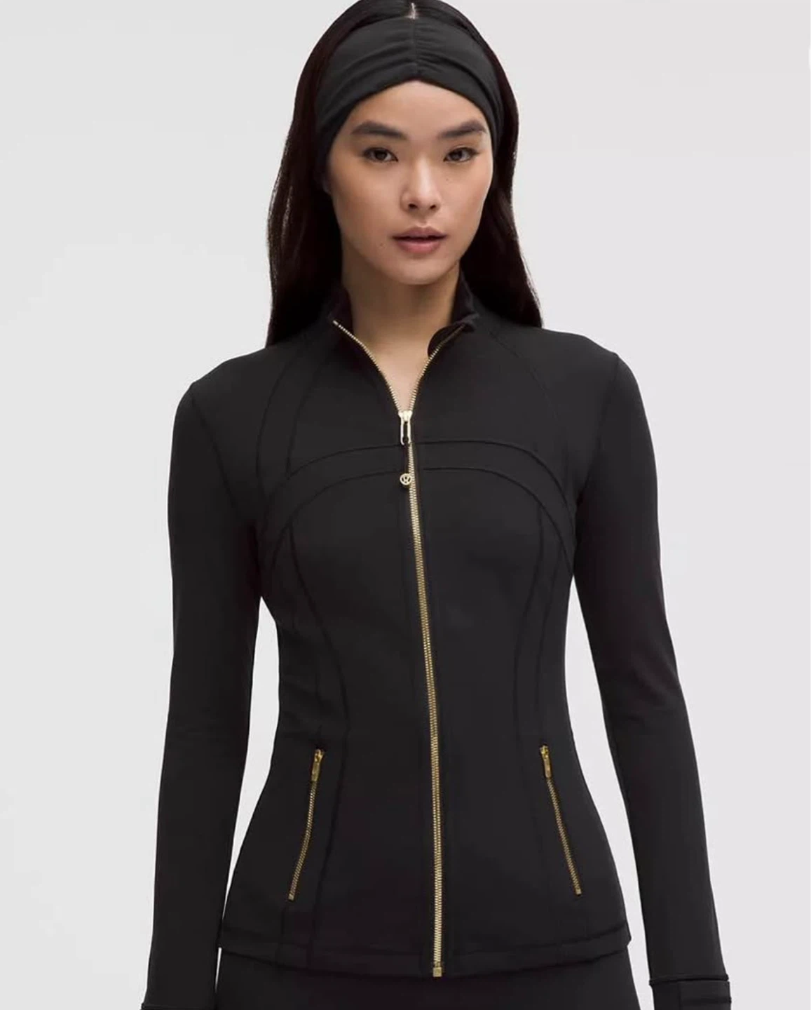 Black Lululemon Jacket with Gold Zipper