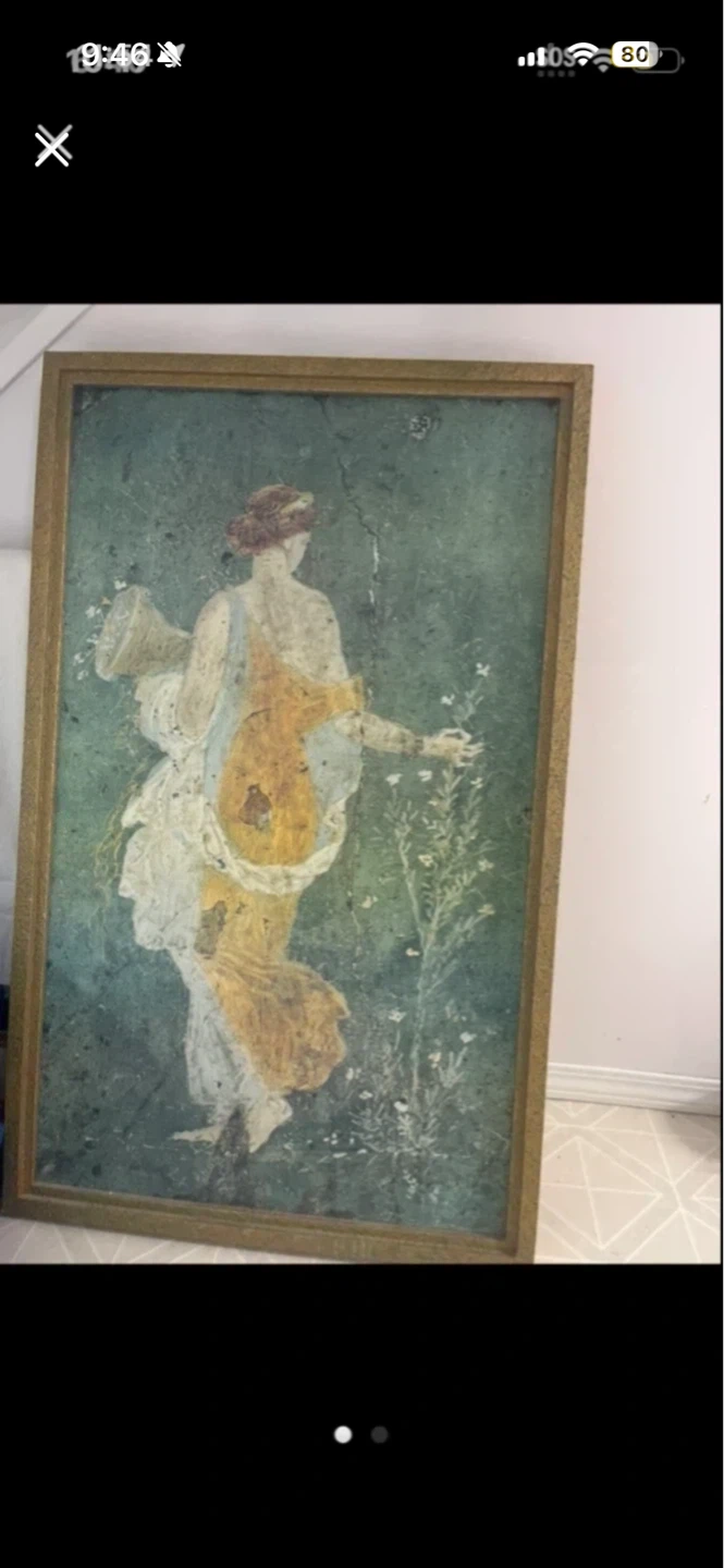 Framed Print of Ancient Roman Fresco Style Woman