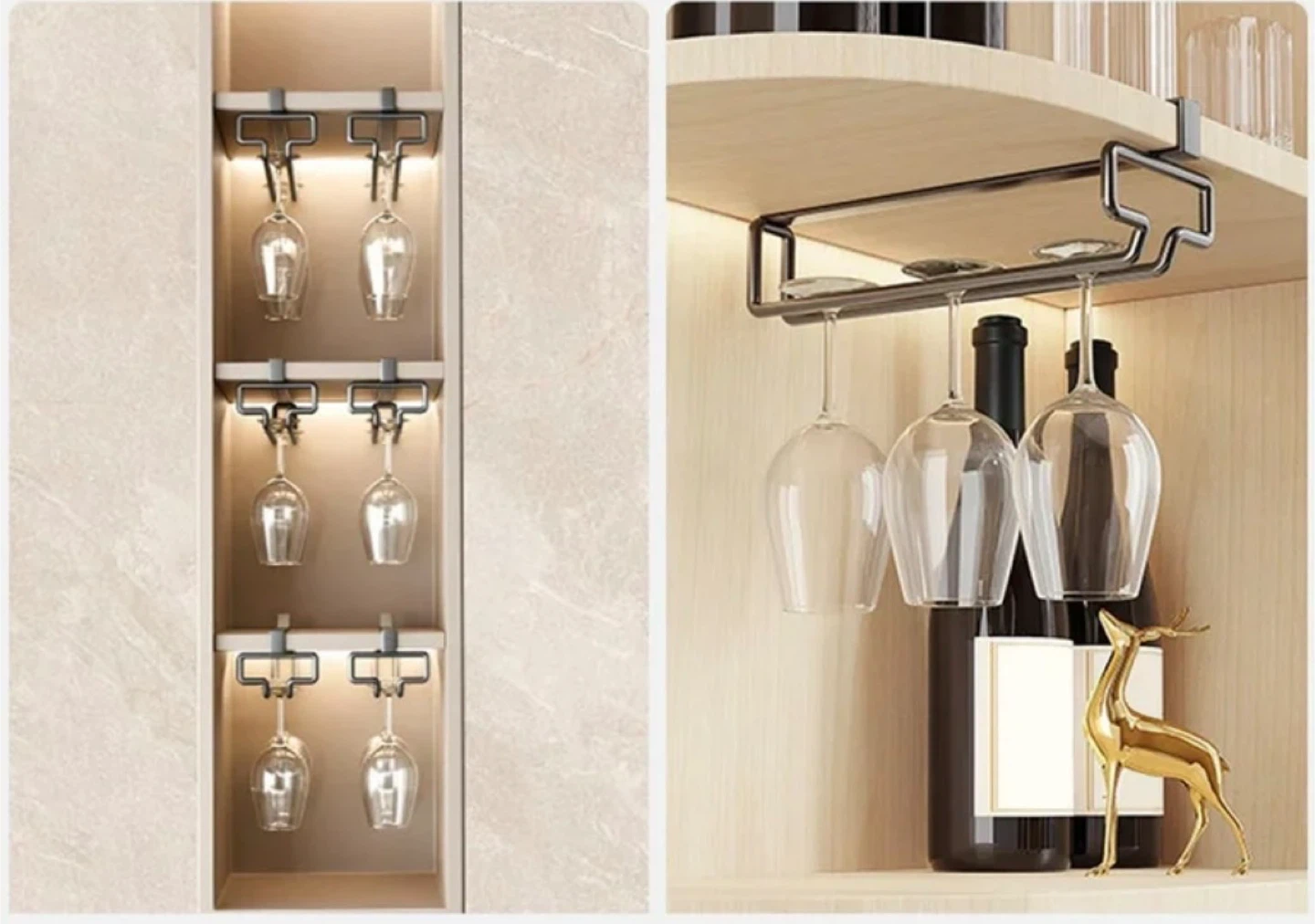 Under Cabinet Wine Glass Rack Holder