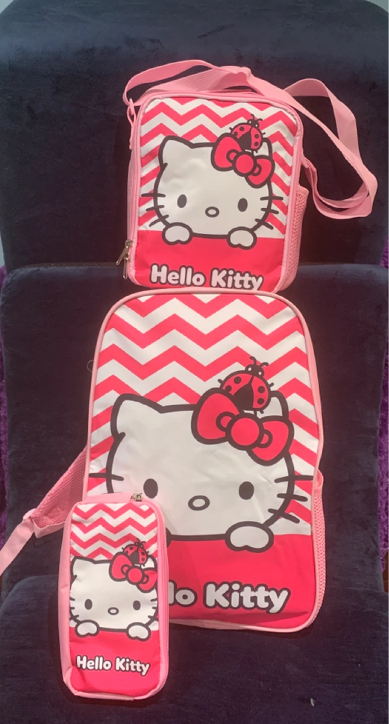 Hello Kitty Backpack, Lunch Bag, and Pencil Case Set