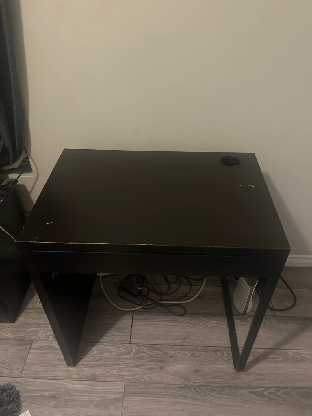 Black Ikea Desk with Drawer