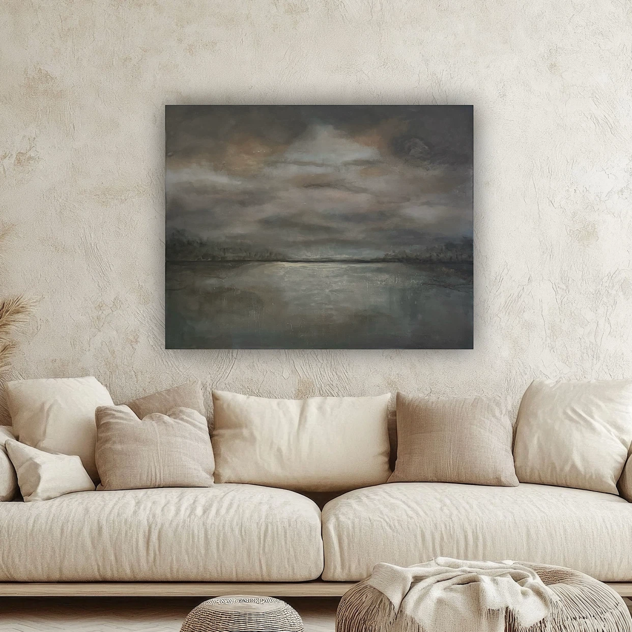 Original Hand-Painted Large Abstract Landscape Painting Wall Art - photo 4