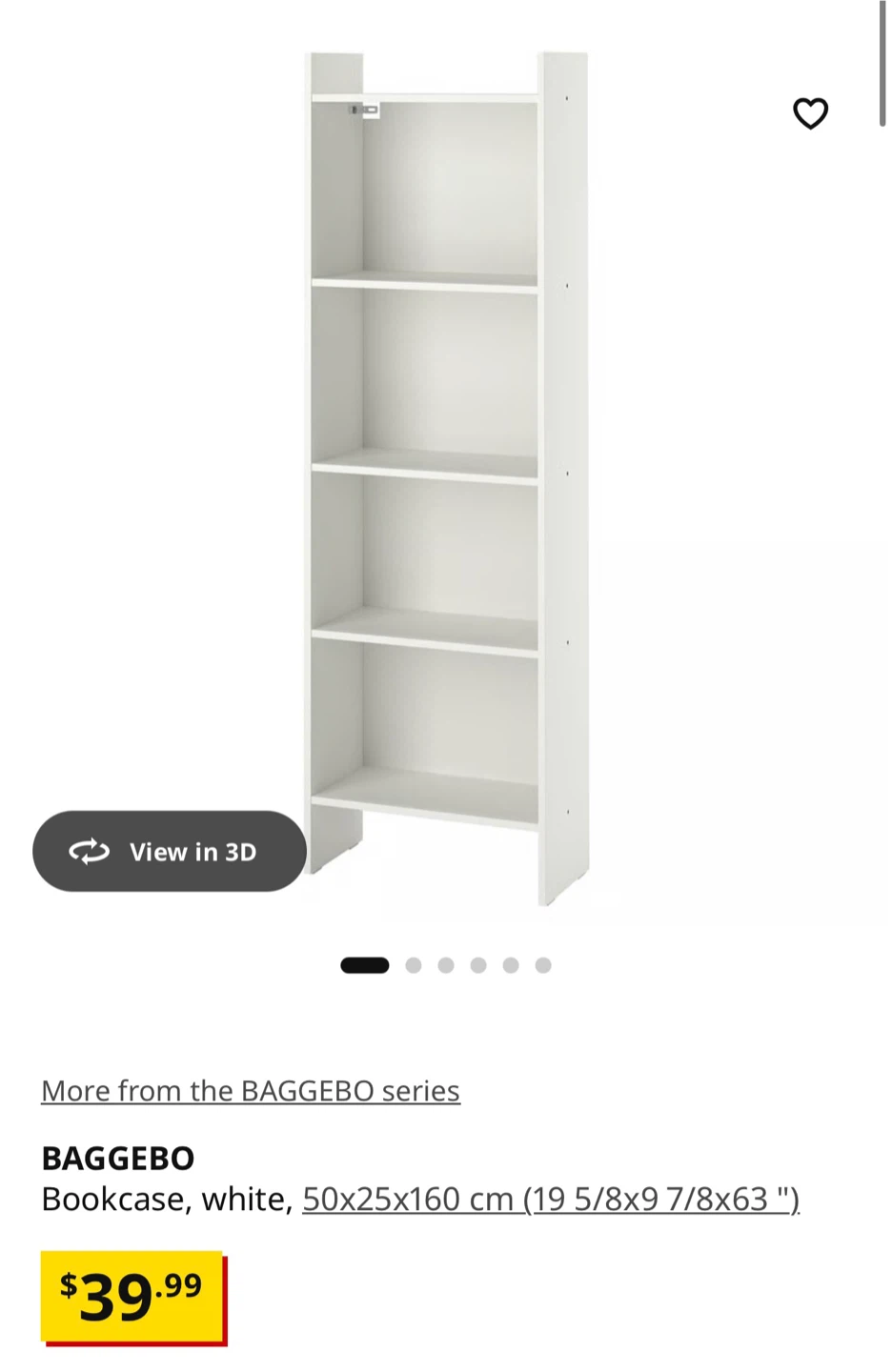 BAGGEBO Ikea shelf White