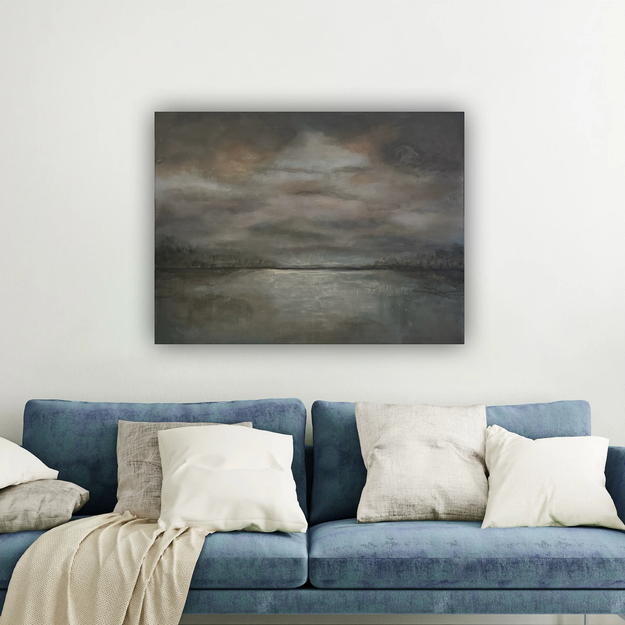 Original Hand-Painted Large Abstract Landscape Painting Wall Art - photo 3