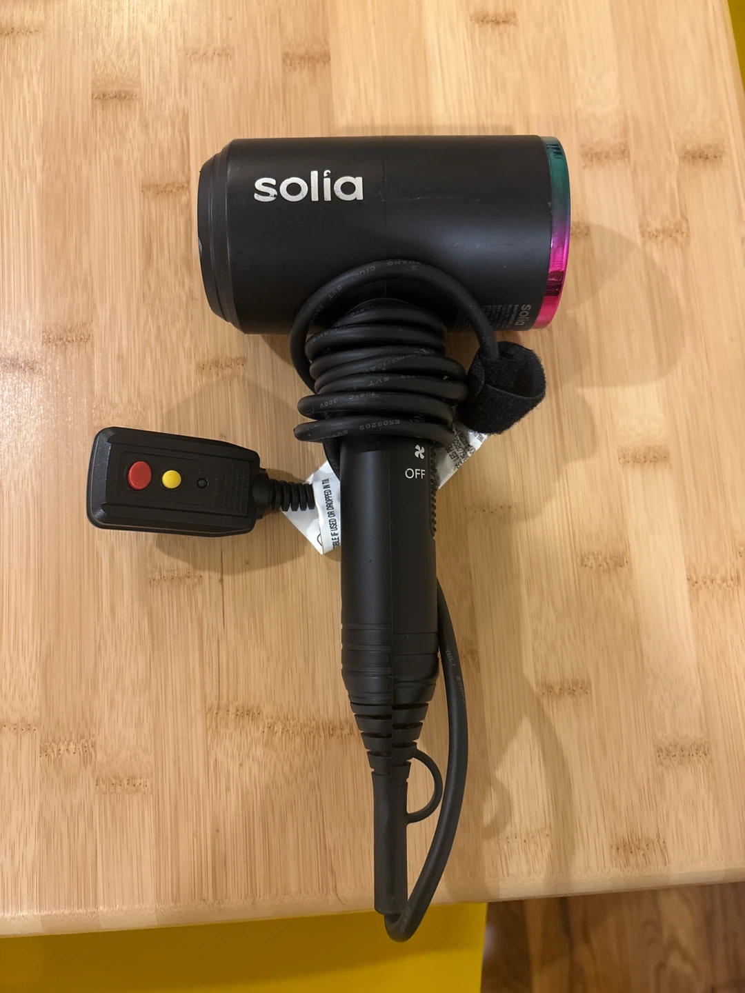 Solia Black Hair Dryer with Rainbow Accent