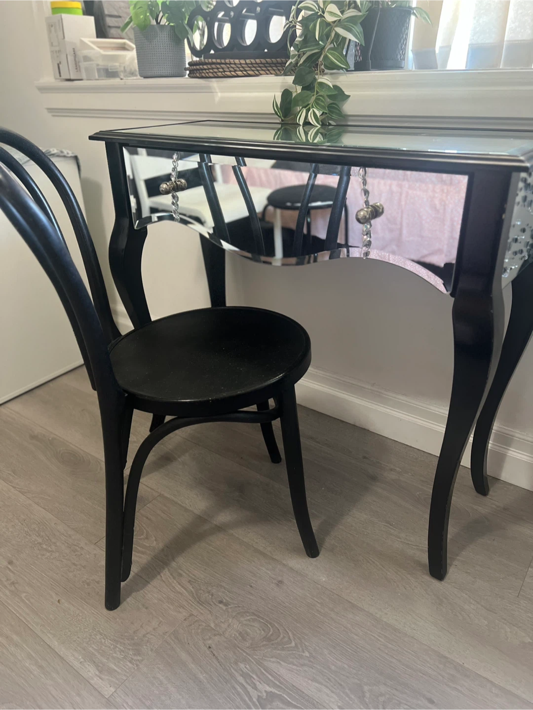 Delivery Available, Mirrored Vanity/Console Table with Chair