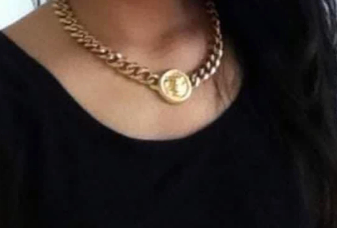 Anne Klein Lion Head Gold Tone Choker Necklace