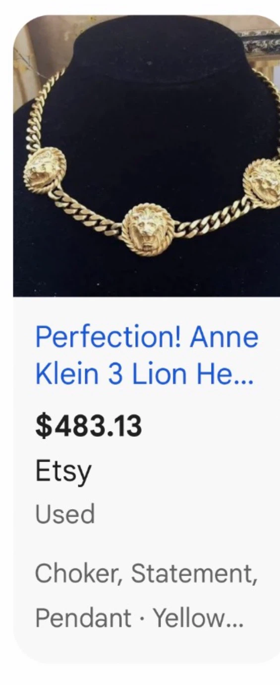 Anne Klein Lion Head Gold Tone Choker Necklace - photo 5