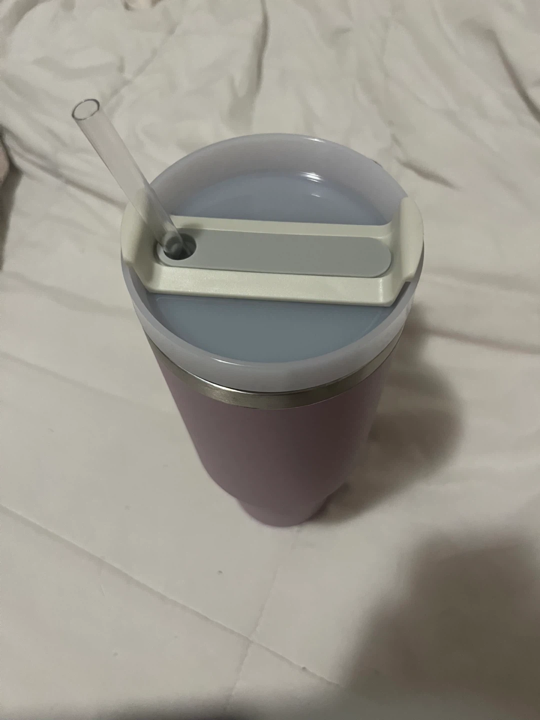 Purple Tumbler with Straw and Handle - photo 2