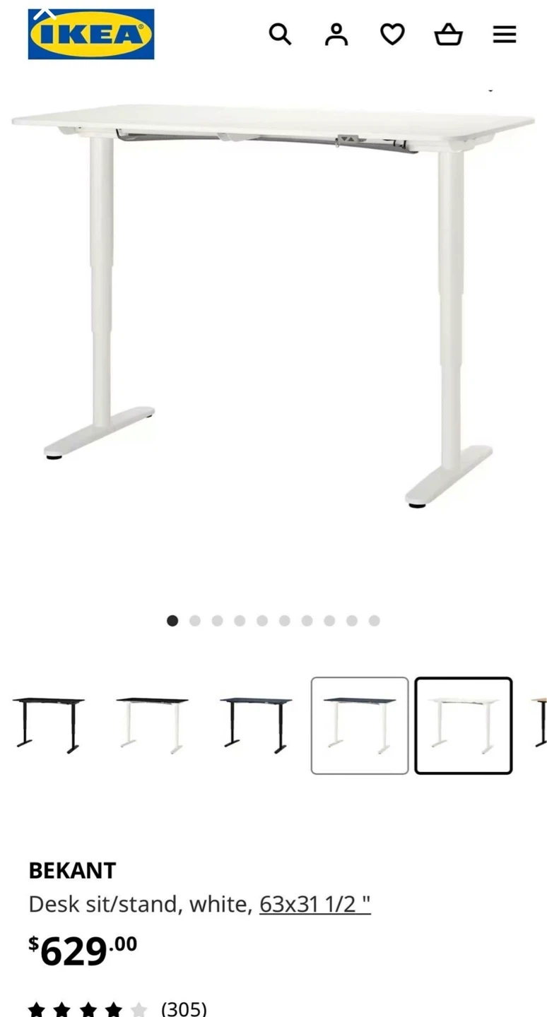 Free delivery IKEA BEKANT Sit/Stand Desk - photo 2