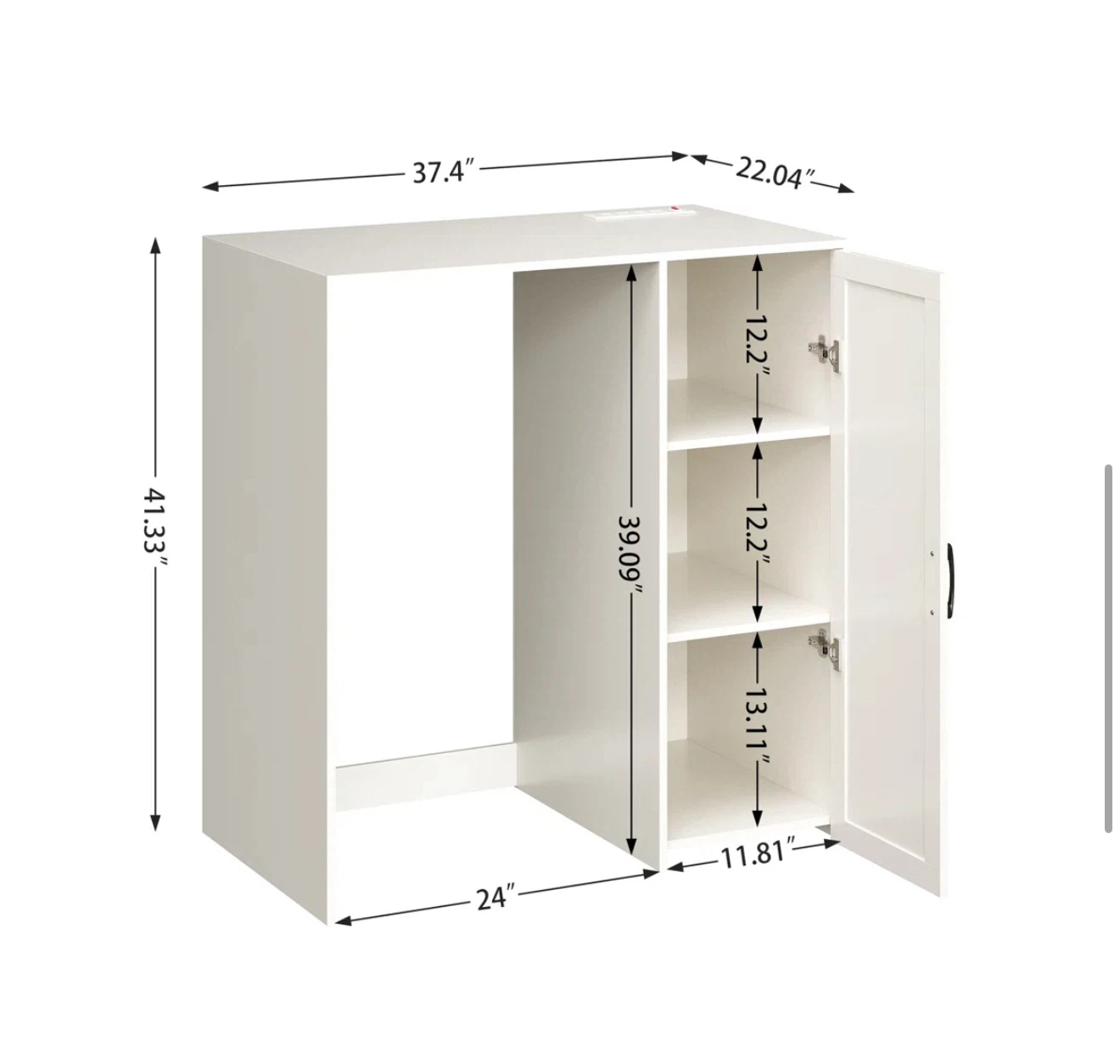 White Storage Cabinet / coffee bar with drawers - photo 3