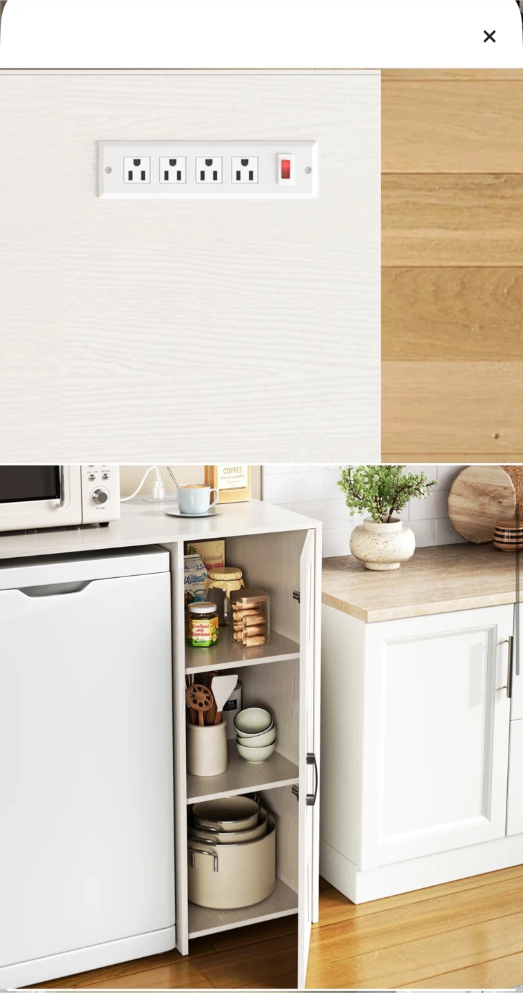 White Storage Cabinet / coffee bar with drawers - photo 4