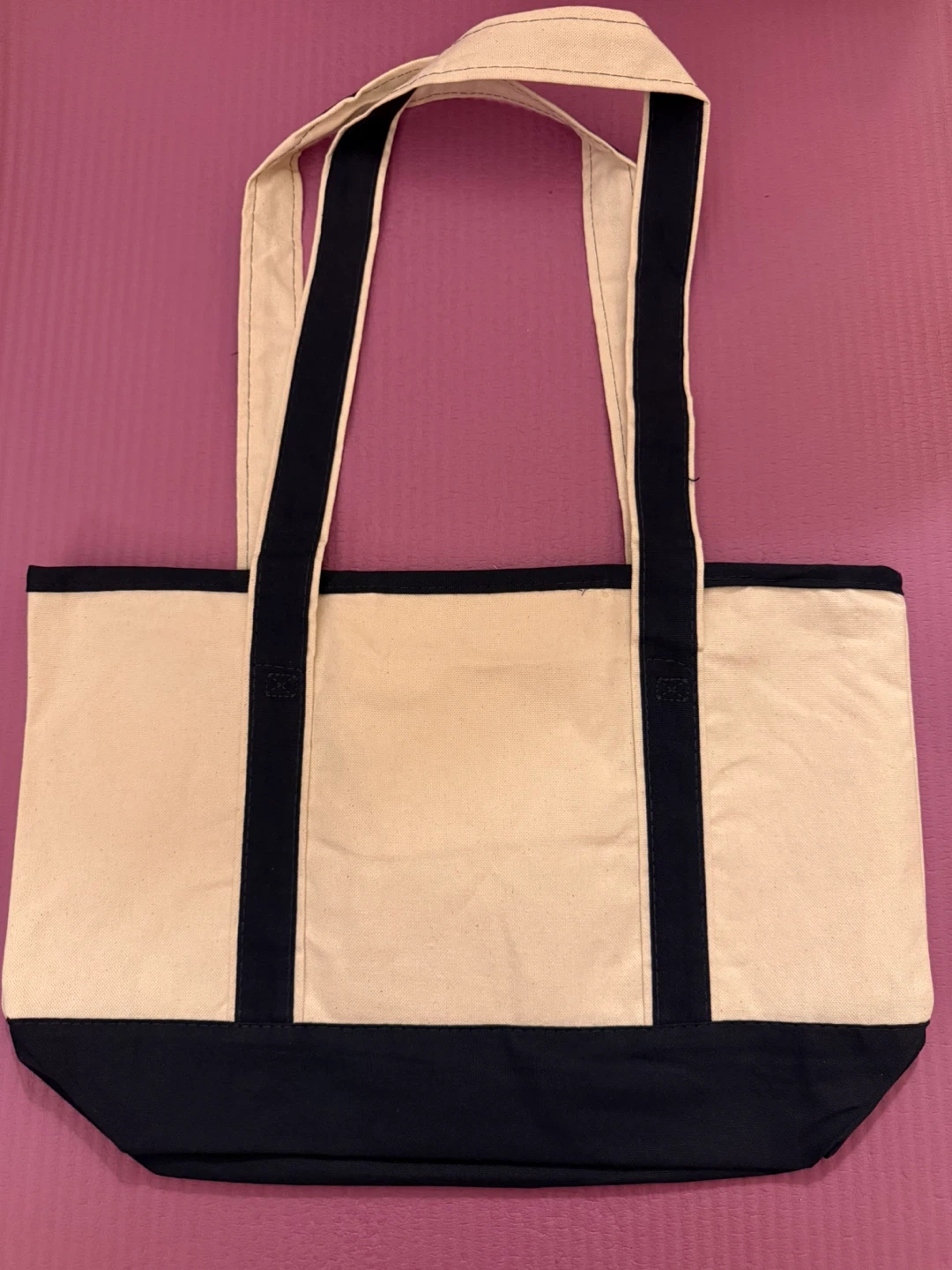NEW✨Canvas Tote Bag Navy Trim - photo 2