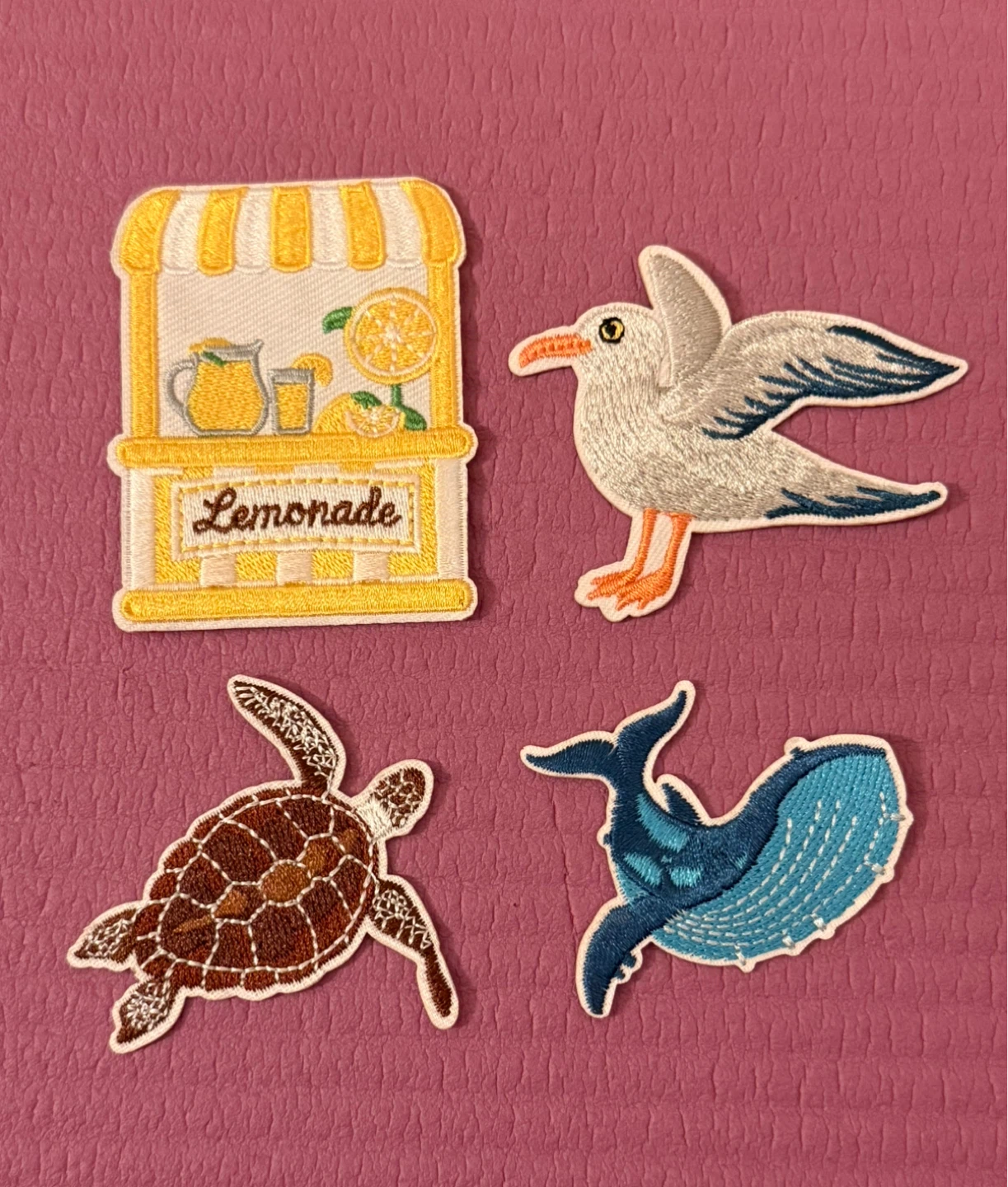 NEW✨Iron-On Patches - Lemonade Stand, Turtle, Seagull, Whale