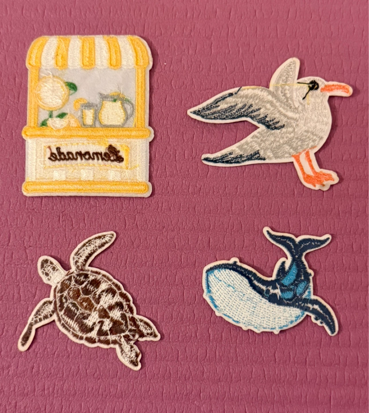 NEW✨Iron-On Patches - Lemonade Stand, Turtle, Seagull, Whale - photo 2