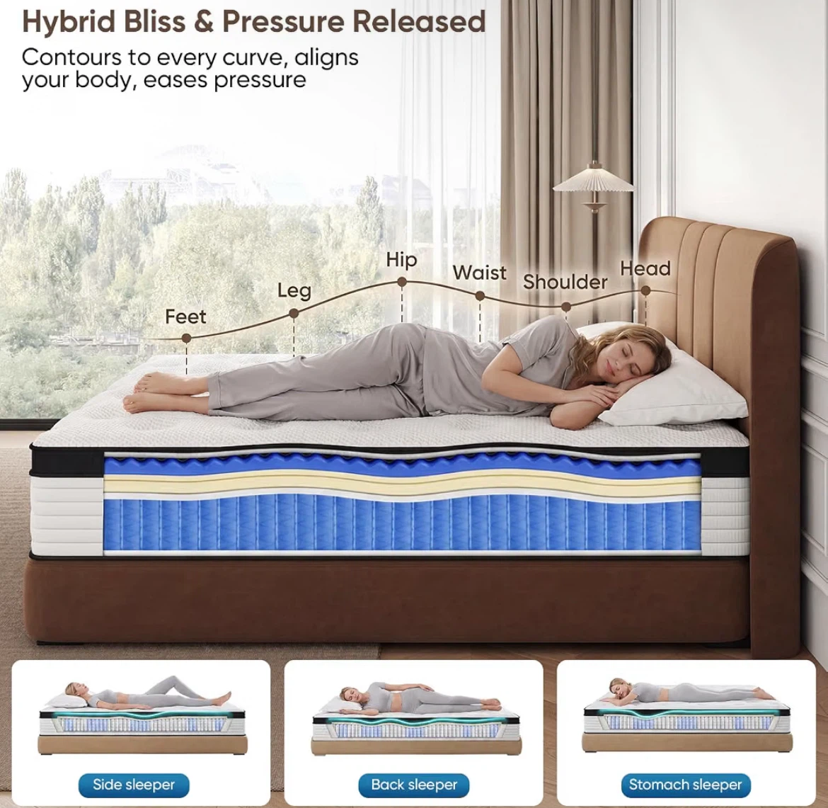 14 inch Full sized Hybrid Mattress with Pressure Relief - photo 4