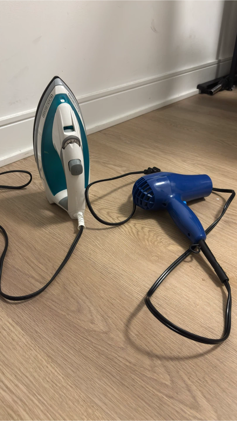 Black+Decker Steam Iron and Small Hair Dryer